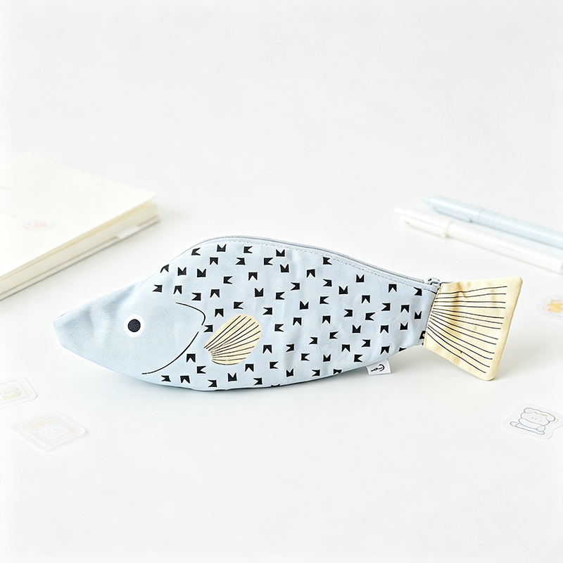 Fish‑Shaped Canvas Pencil Pouch