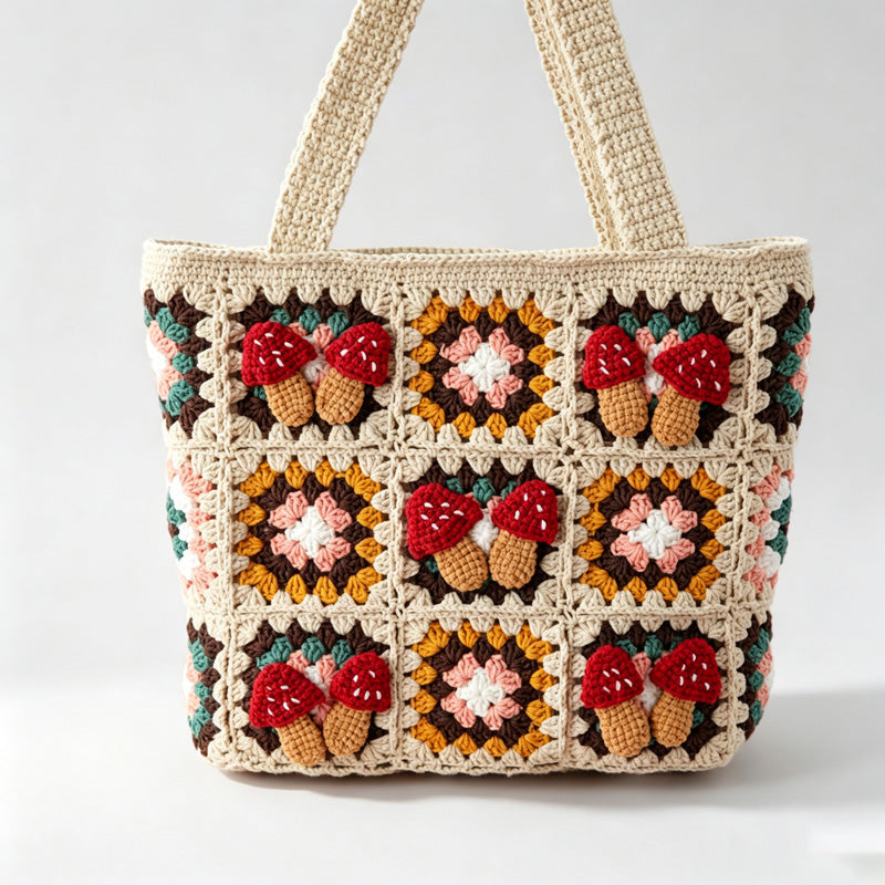 Daisy Grid Crochet Tote