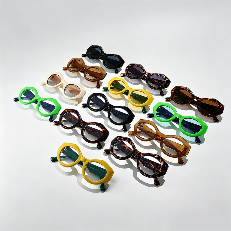 Irregular Polygon Tortoiseshell Frame Trendy Cat Eye Sunglasses