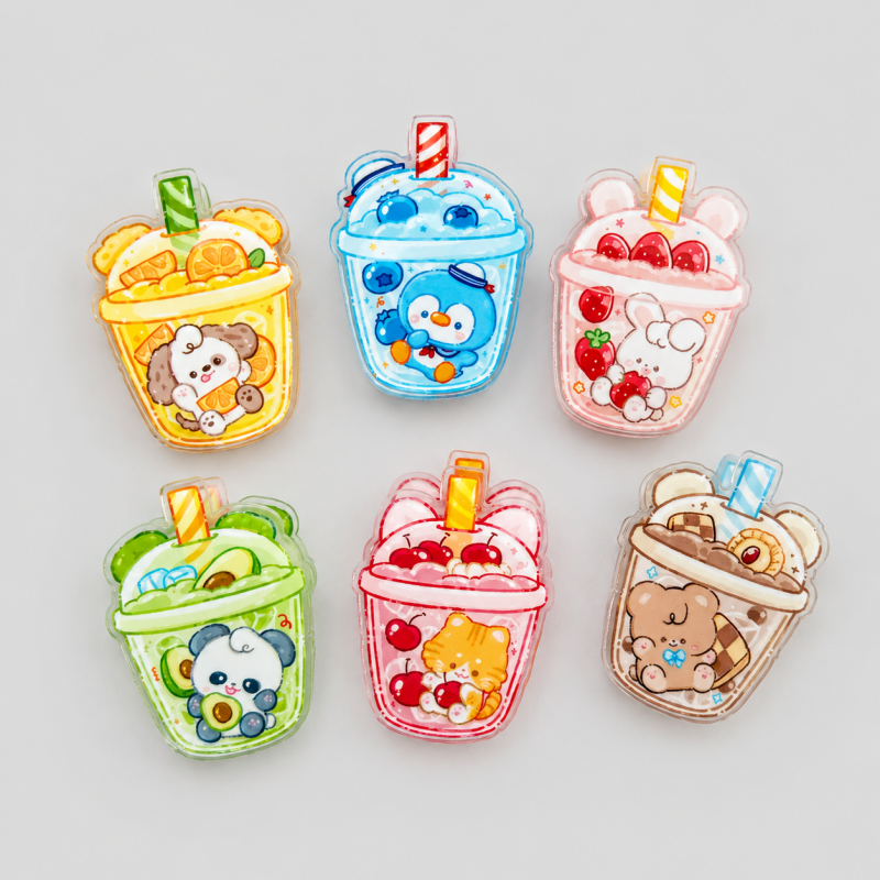 Milk Tea Cup Animal Paper Clip