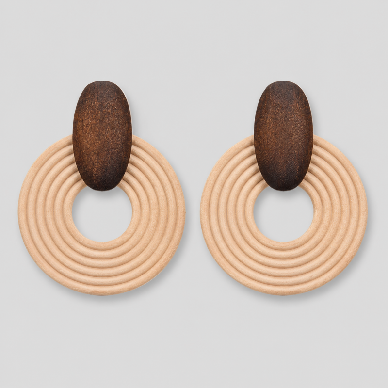 Wood Drop Earrings
