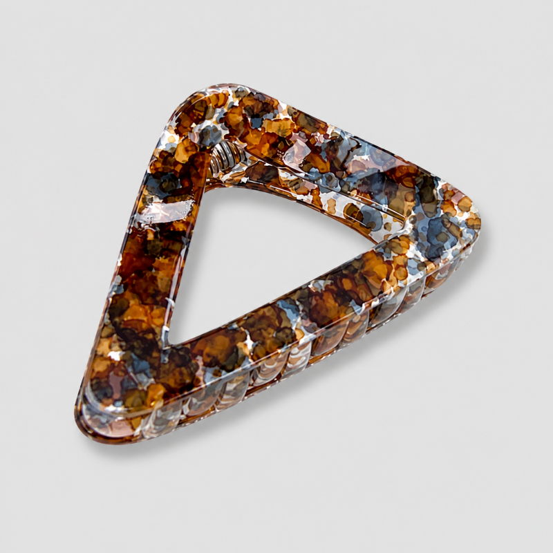 Hollow Triangle Marbled Hair Claw Clip