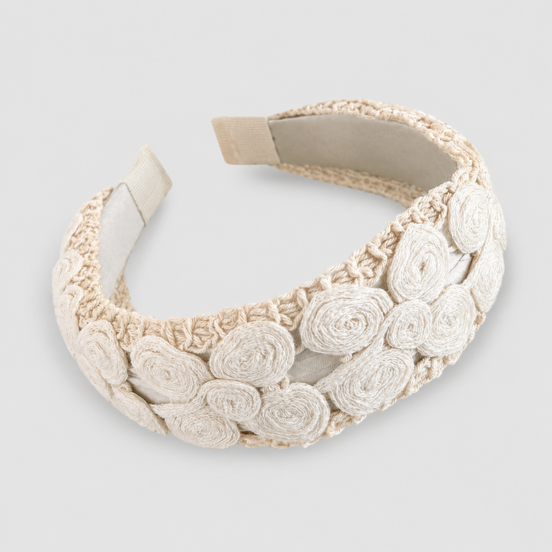 Handmade Crochet Floral Wide Headband