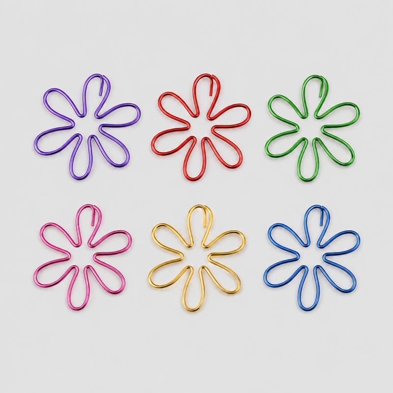 10 PCS Creative Flower Shape Metal Paper Clips
