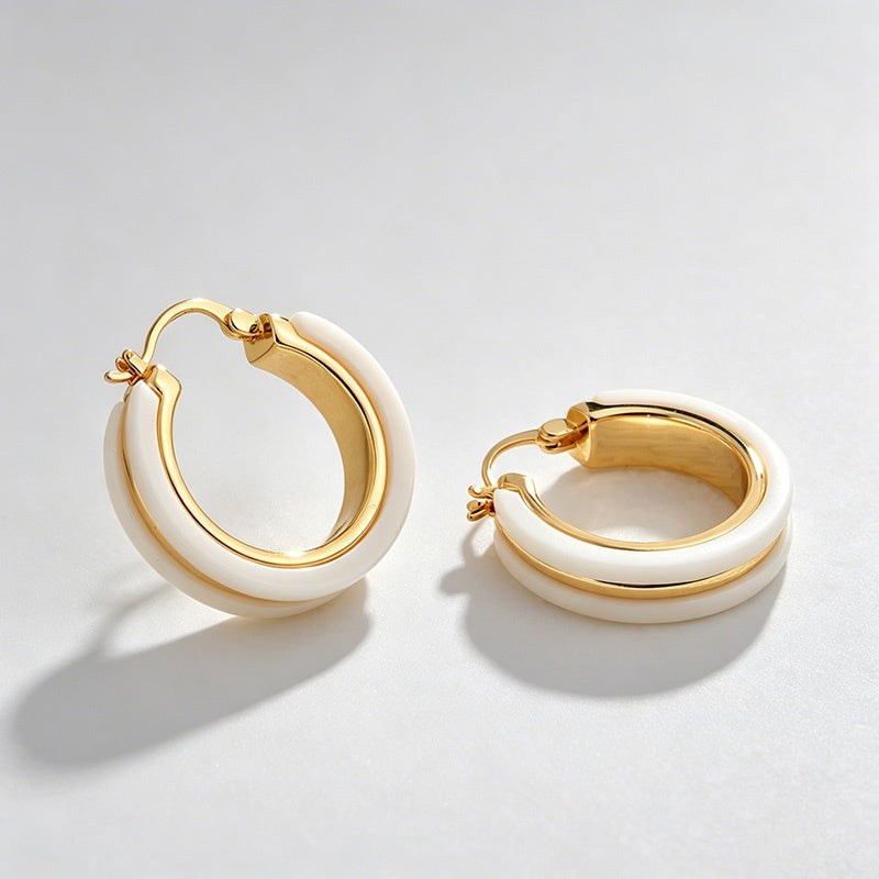 O-Shape Resin Click Hoop Earrings
