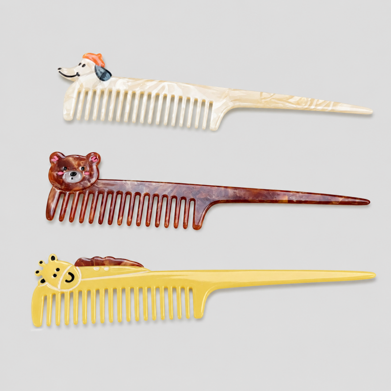 Bear Head Hair Pick Comb