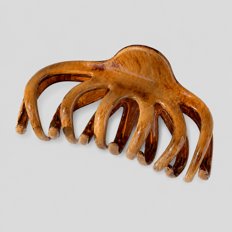 Wood Grain Textured Claw Clip