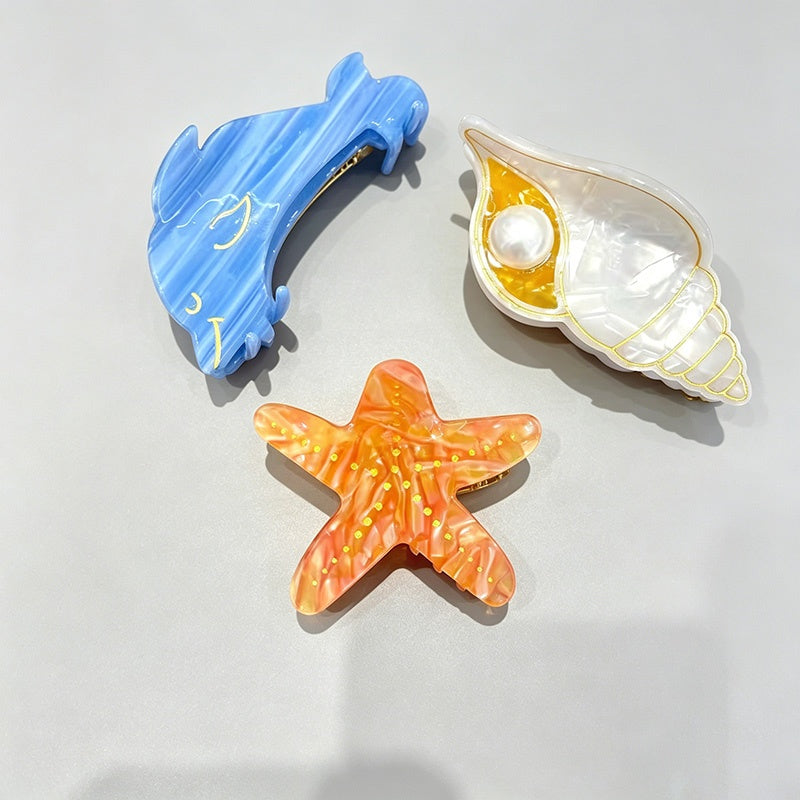 Ocean Starfish Shark Hair Claw Clips