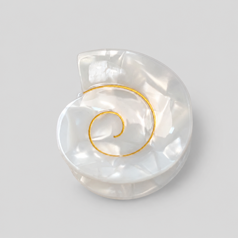 Nautilus Conch Gold Line Hair Claw Clip