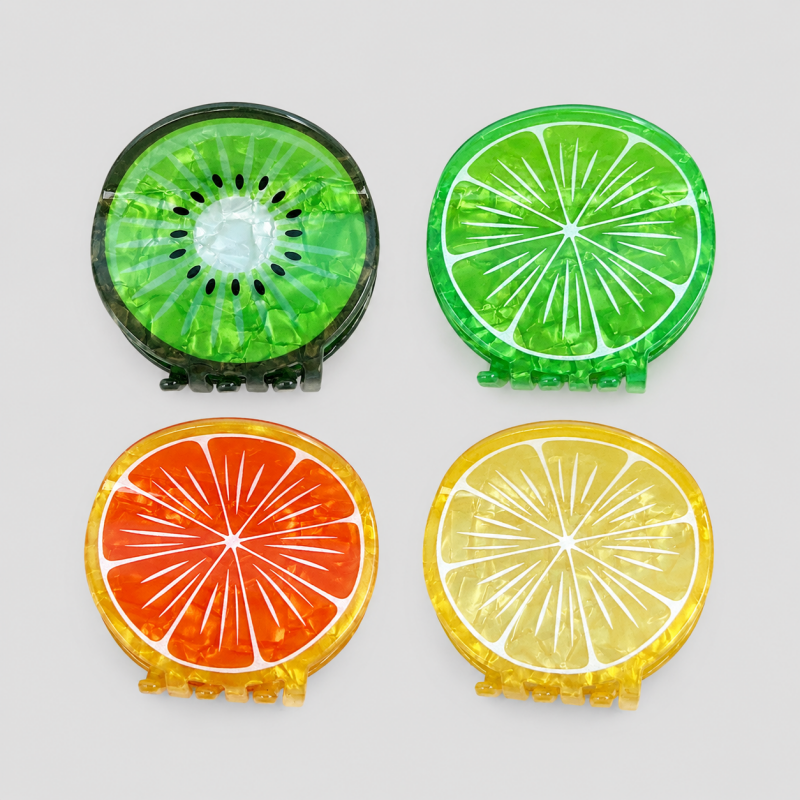 Round Fruit Slice Hair Claw Clip