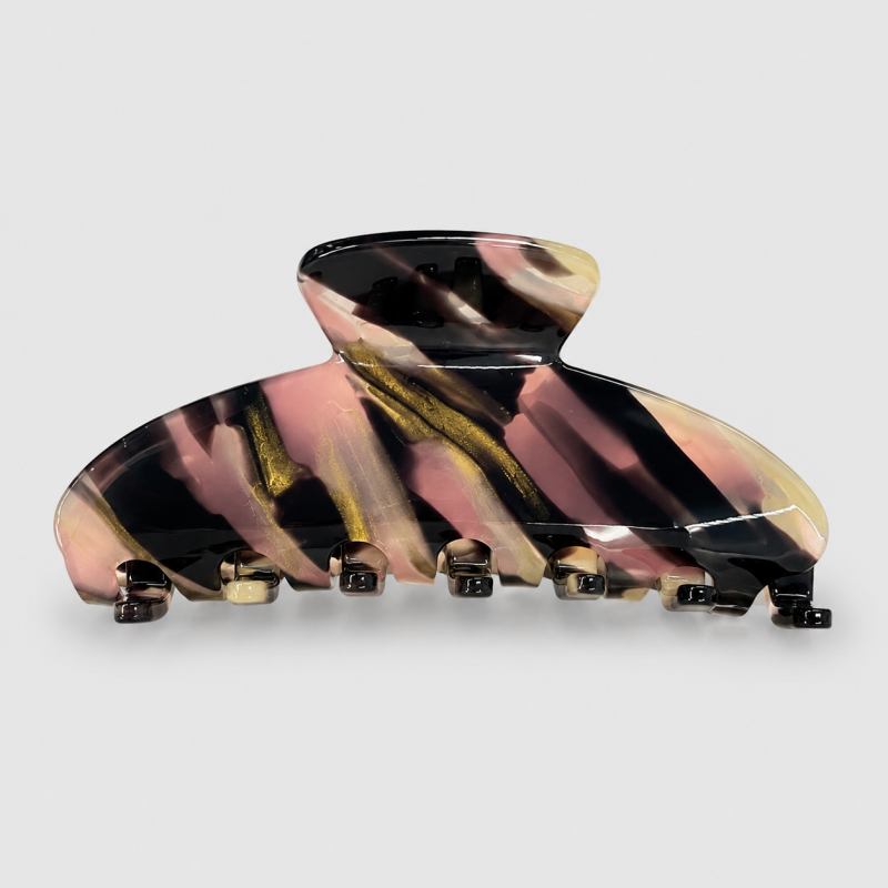 Floral Stripe Claw Clip