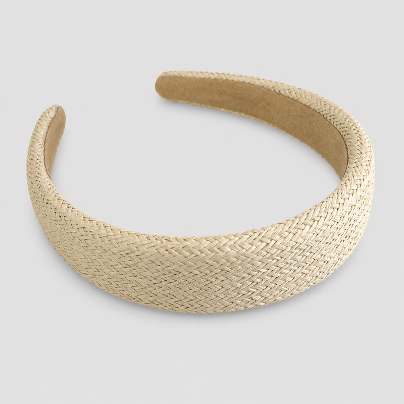 Faux Straw Herringbone Woven Headband