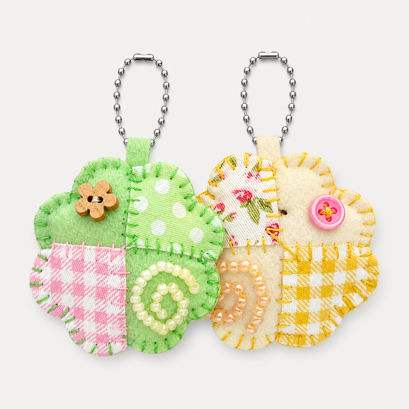 DIY Four-leaf Clover Felt Keychain Kit