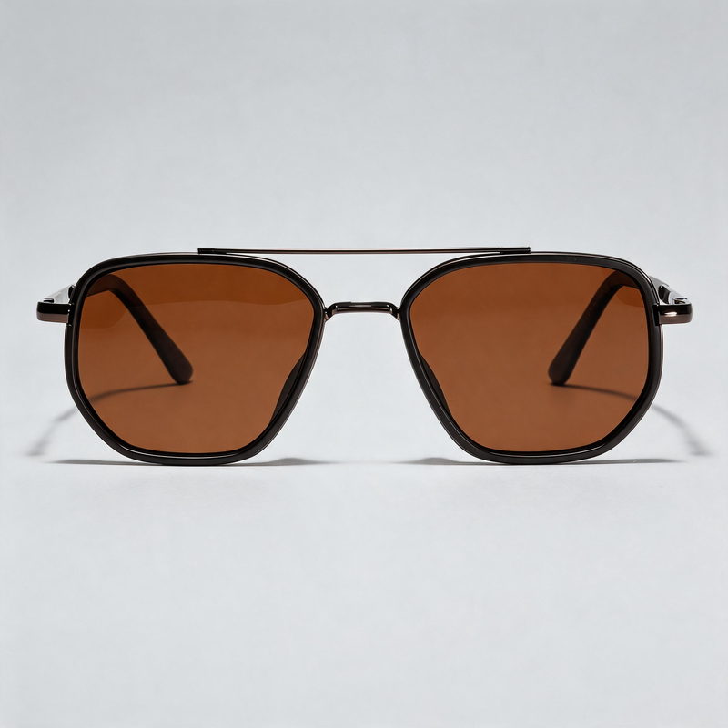 Double Bridge Polarized Square Driving Sunglasses