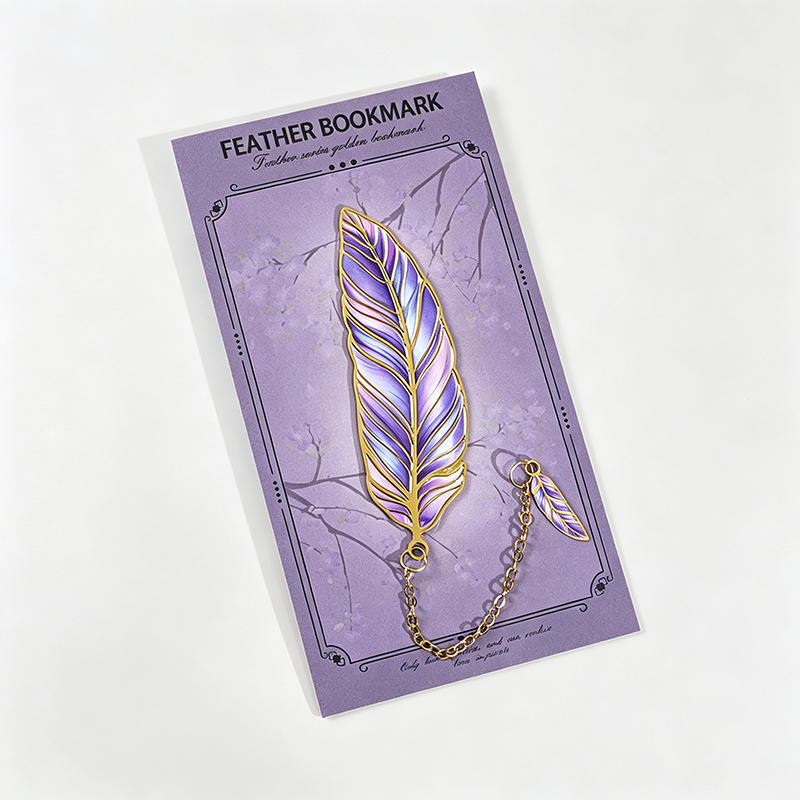 Feather Shaped Metal Bookmark