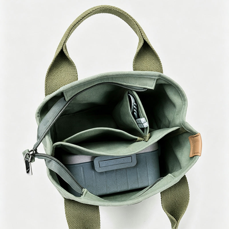 Solid Color Canvas Handle Bag