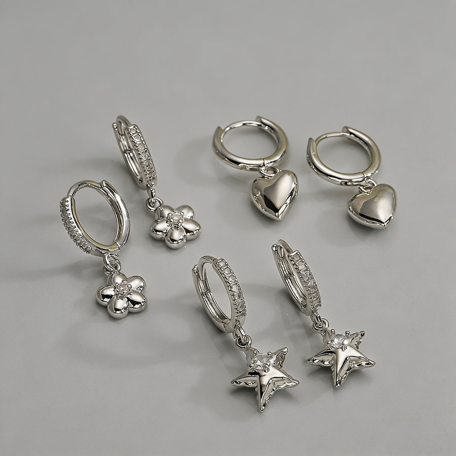 Silver Huggie Hoop Earring - Shopdayla Wholesale - #5298