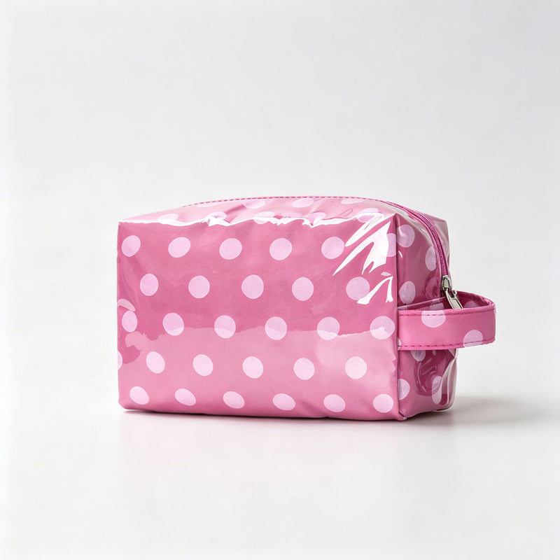 Polka Dots PVC Zipper Cosmetic Pouch