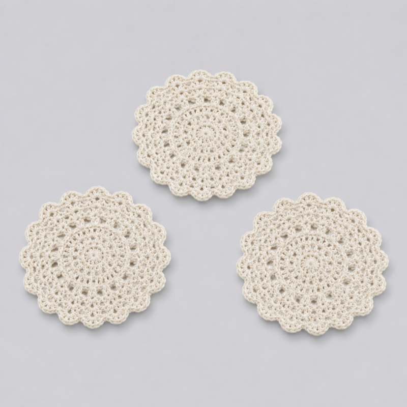 Decorative Fabric Hand-Crocheted Coaster