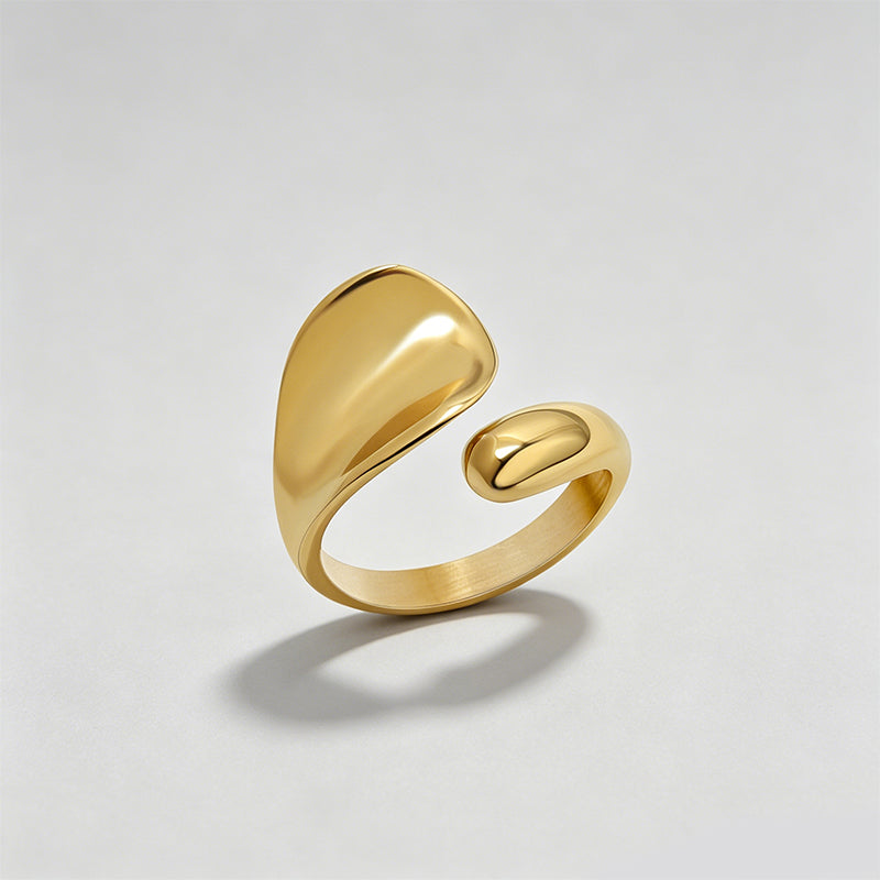 Irregular Concave Textured Open Ring