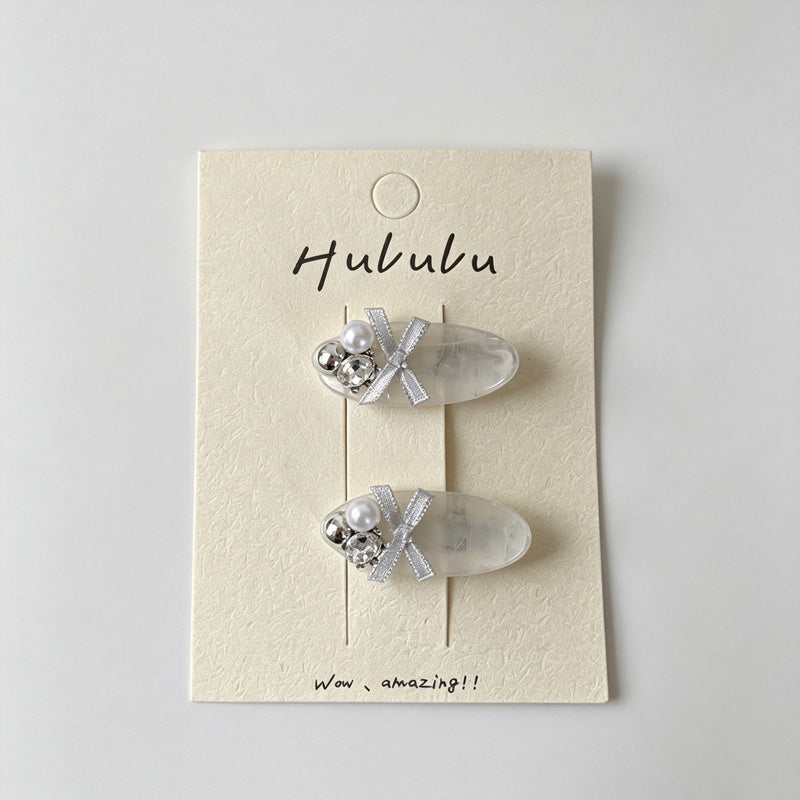 Bead Rhinestone Hair Clips