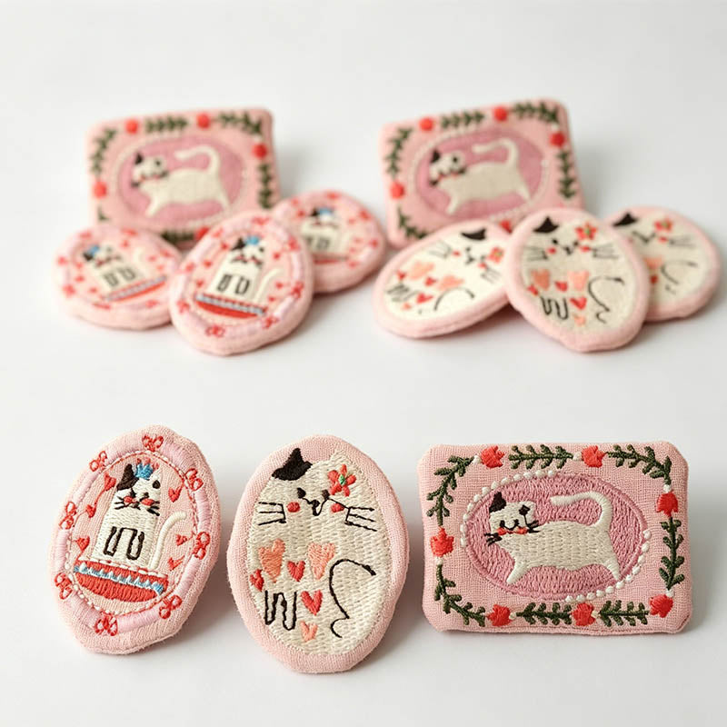 Refined Sweet Pink Cat Embroid - Shopdayla Wholesale - #5618