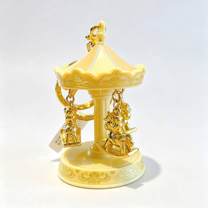 Rotatable Carousel Horse Resin Keychain