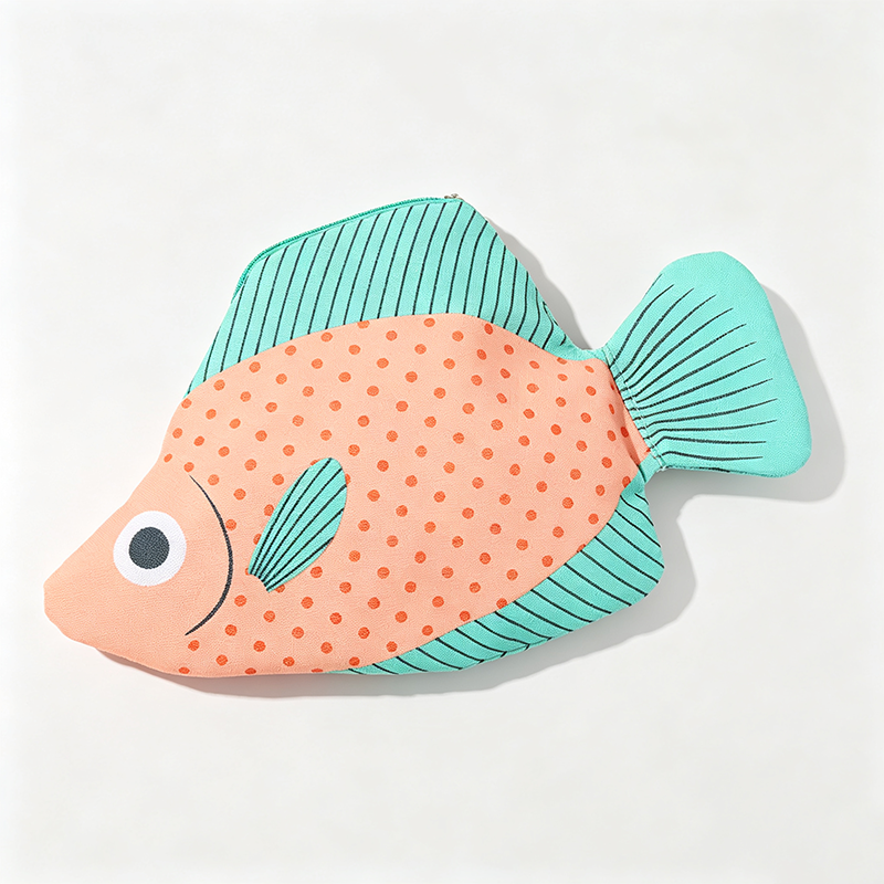 Fish‑Shaped Canvas Pencil Case