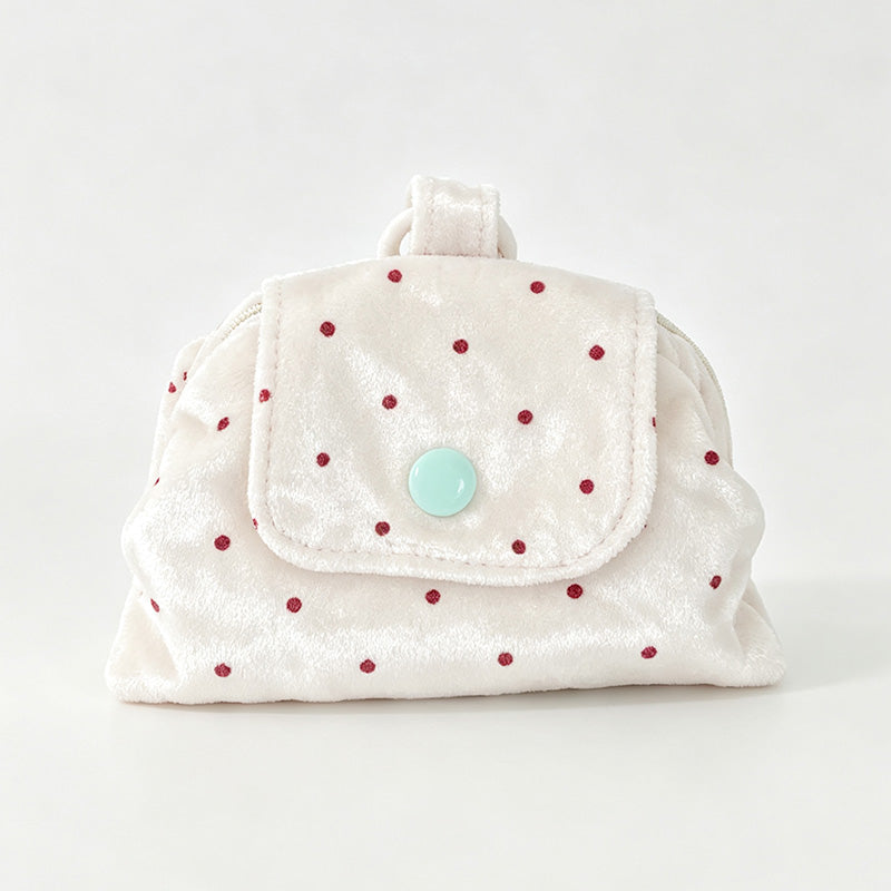Velvet Polka Dot Storage Pouch
