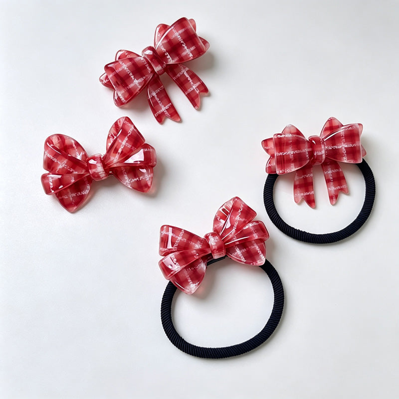 Gingham Bow Hair Tie