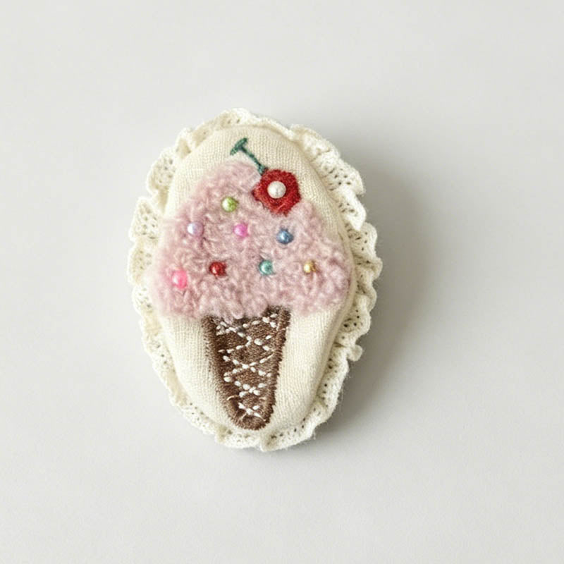 Refined Playful Ice Cream Fashion Brooch