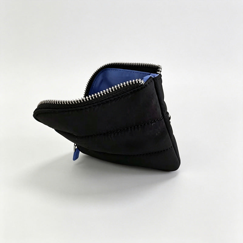 Quilted Stitch Mini Zip Card Coin Pouch