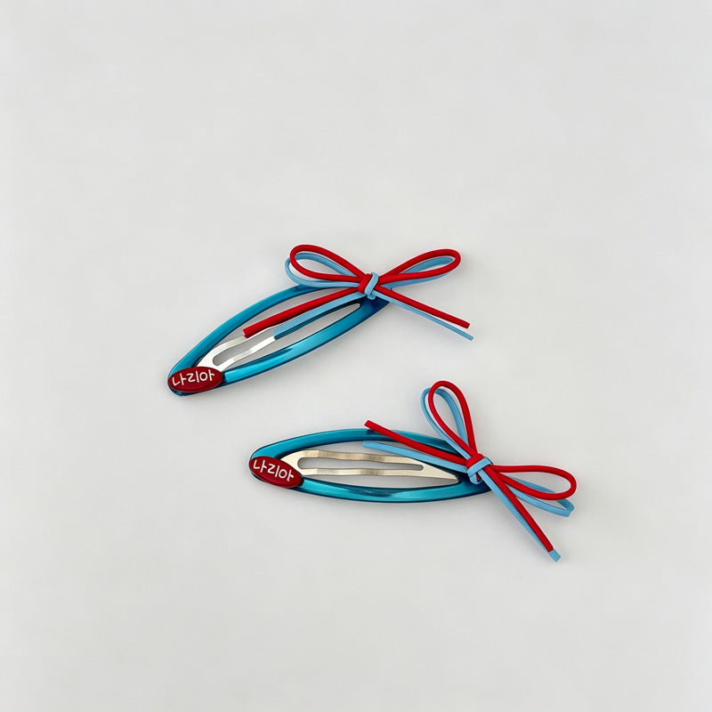 Bow Decor Alloy BB Hair Clips
