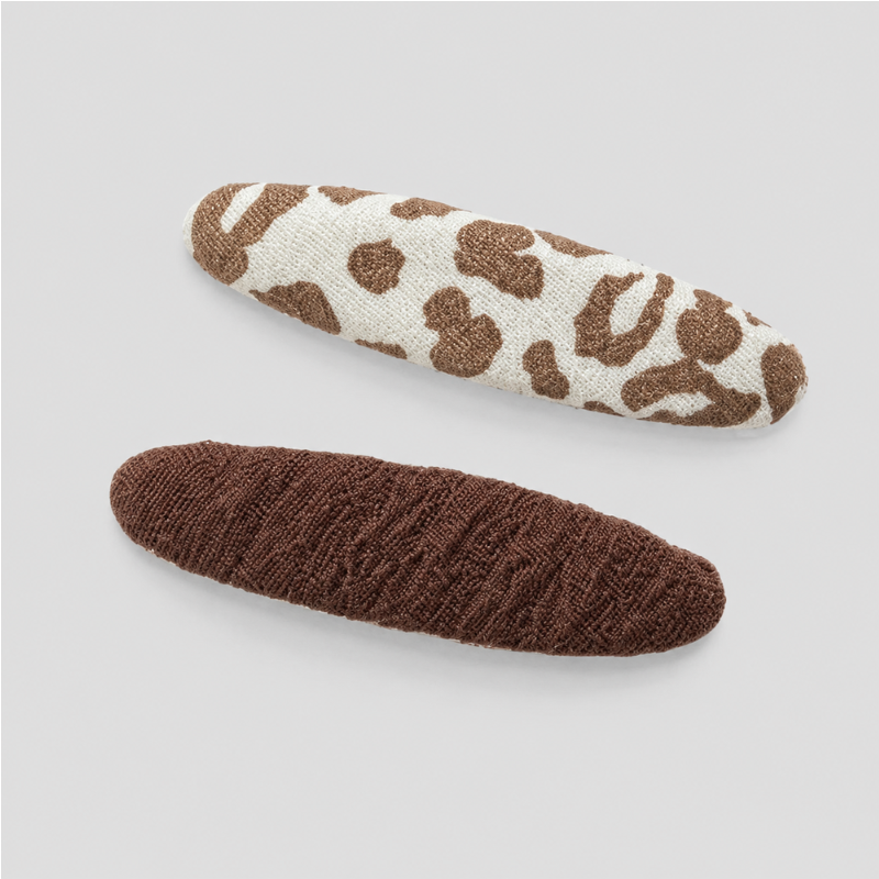 Leopard Fabric Snap Hair Clip Set