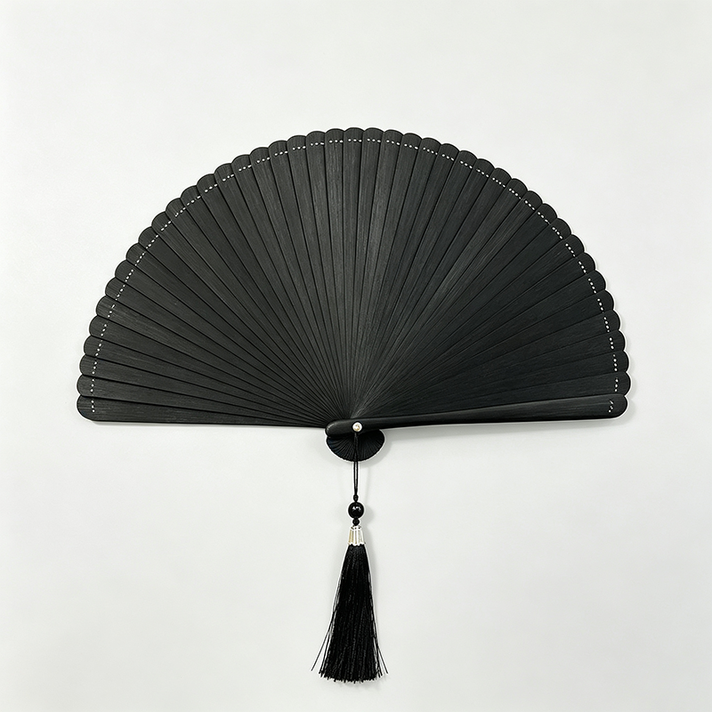 Solid Bamboo Shell Shaped Folding Fan