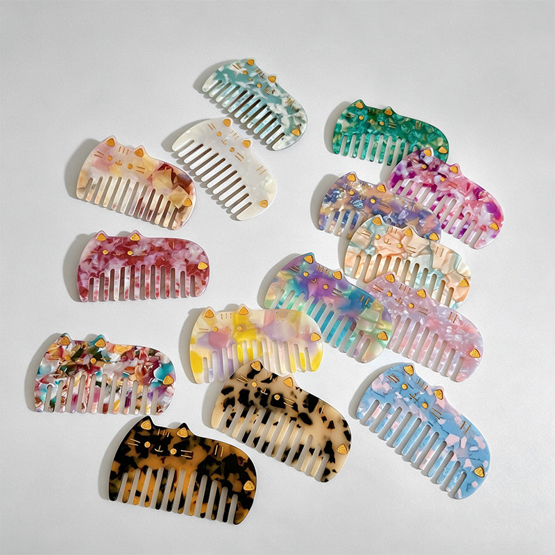 Cat-Shaped Acetate Wide Tooth - Shopdayla Wholesale - #0818