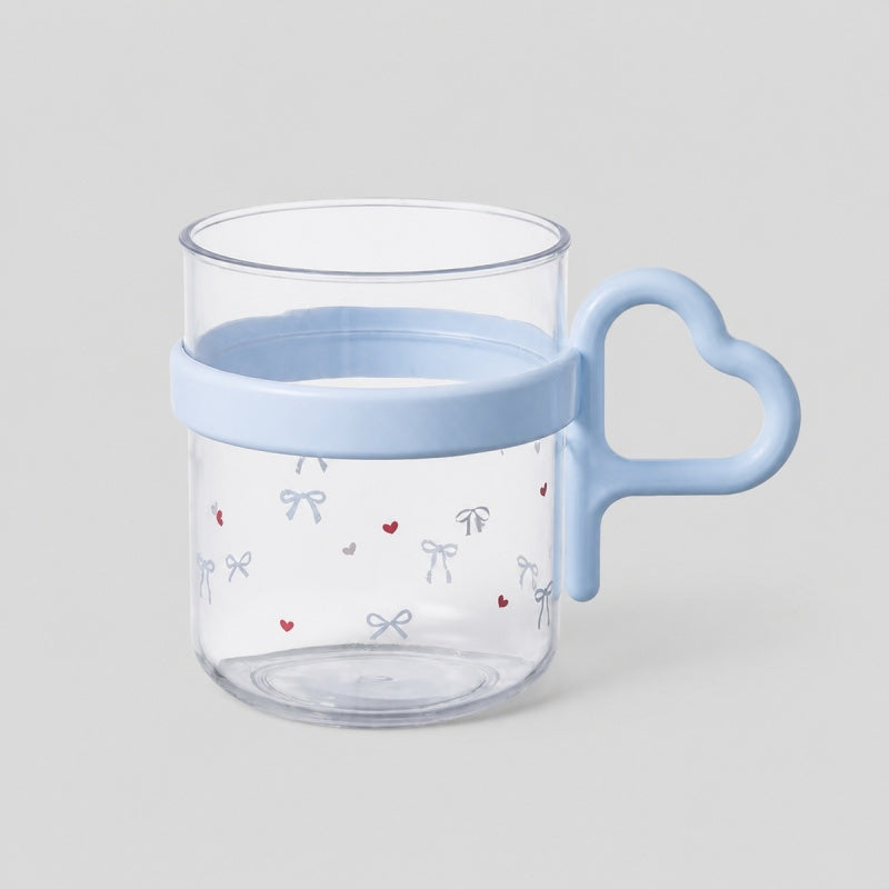 Bow Pattern Mouthwash Cup Heart Handle