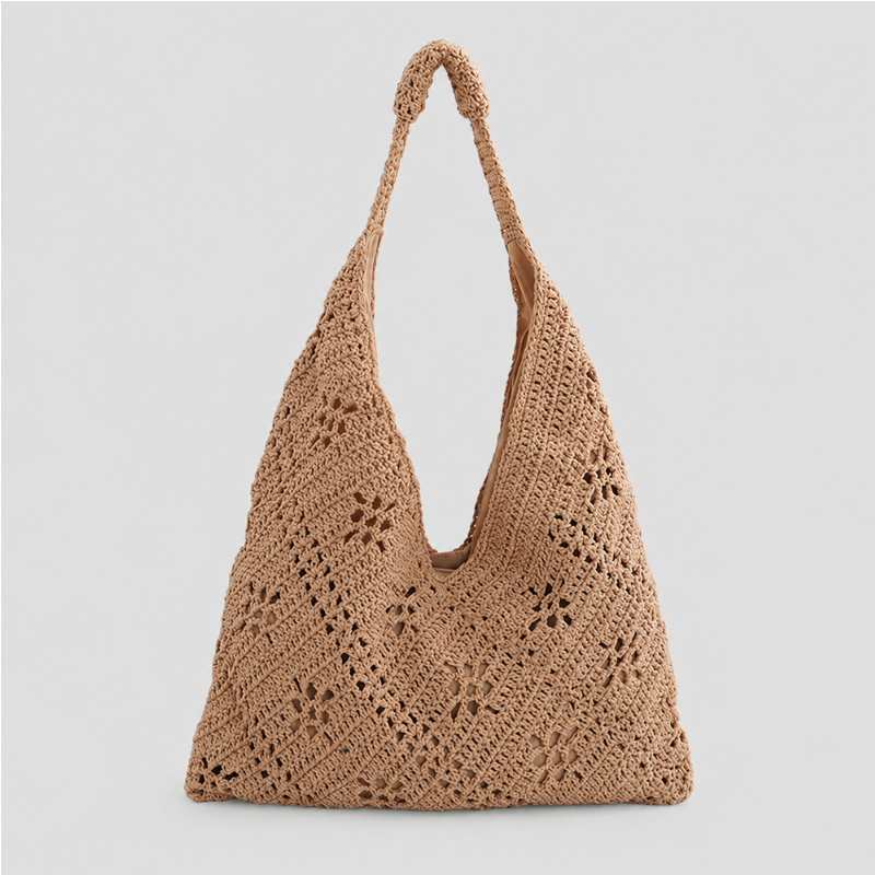 Mesh Crochet Shoulder Tote Bag