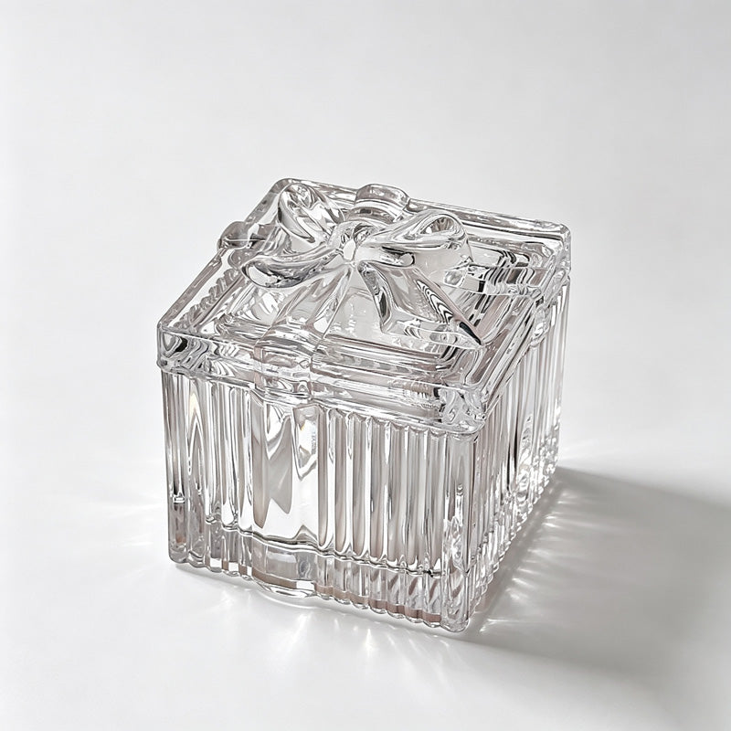 Faceted Glass Trinket Jar