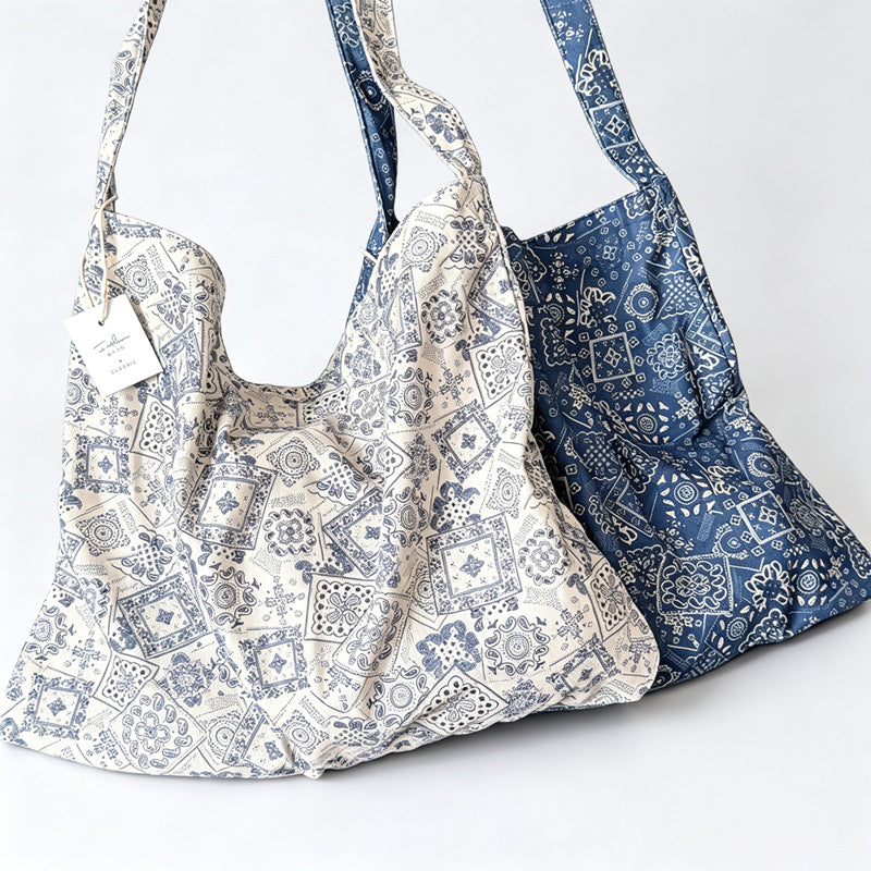 Bandana Print Open‑Top Shoulder Bag