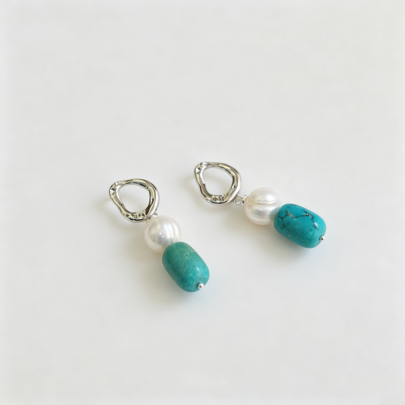 Turquoise 925 Silver Hook Earrings