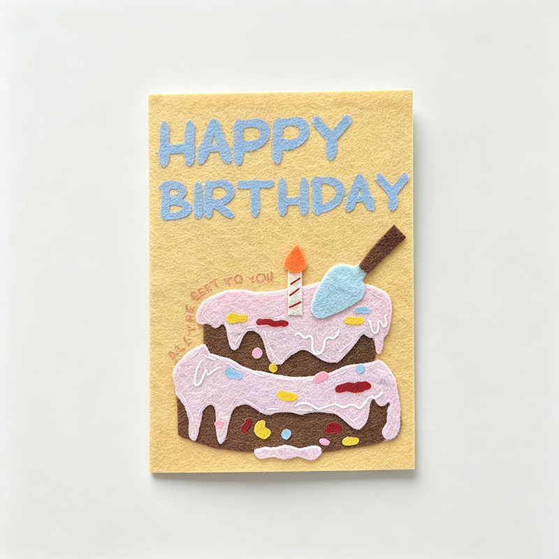 Cake Pattern Non‑Woven Greeting Card