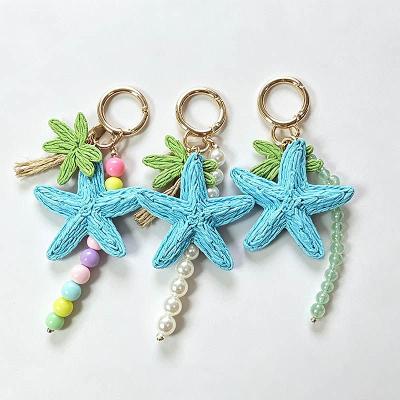 Tropical Starfish Beaded Keych - Shopdayla Wholesale - #8834