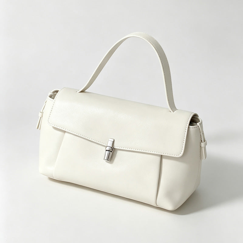 Bar Clasp Flap Shoulder Bag