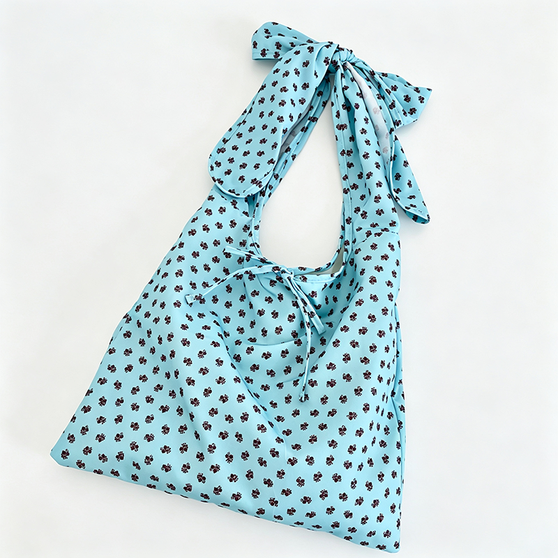 Bow Handle Floral Print Shoulder Bag