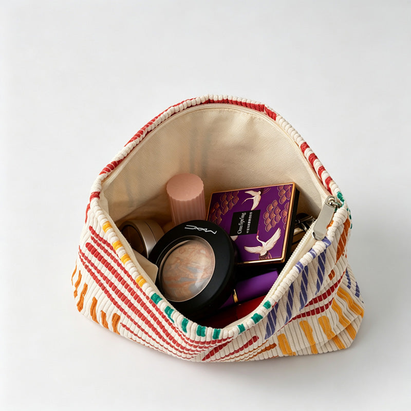 Corduroy Makeup Storage Pouch