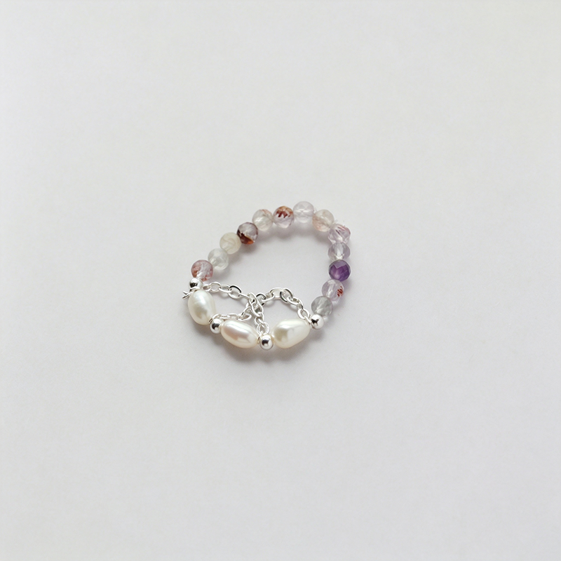 Elastic U Shape Beaded Ring