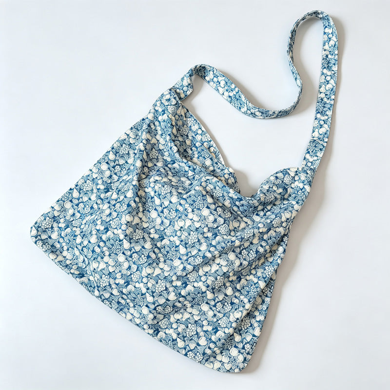 Floral Open‑Top Shoulder Tote Bag