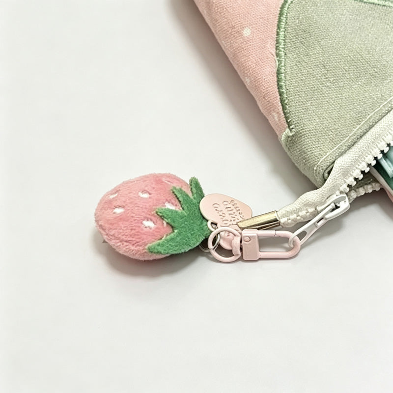 Strawberry Pencil Pouch with Charm