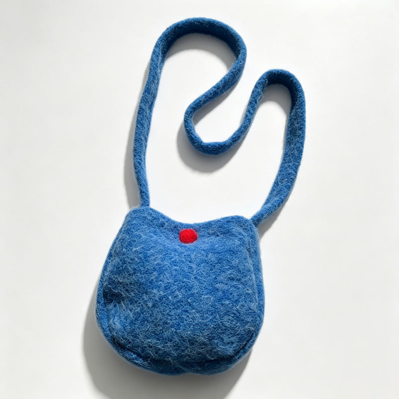 Fleece Oval Crossbody Bag